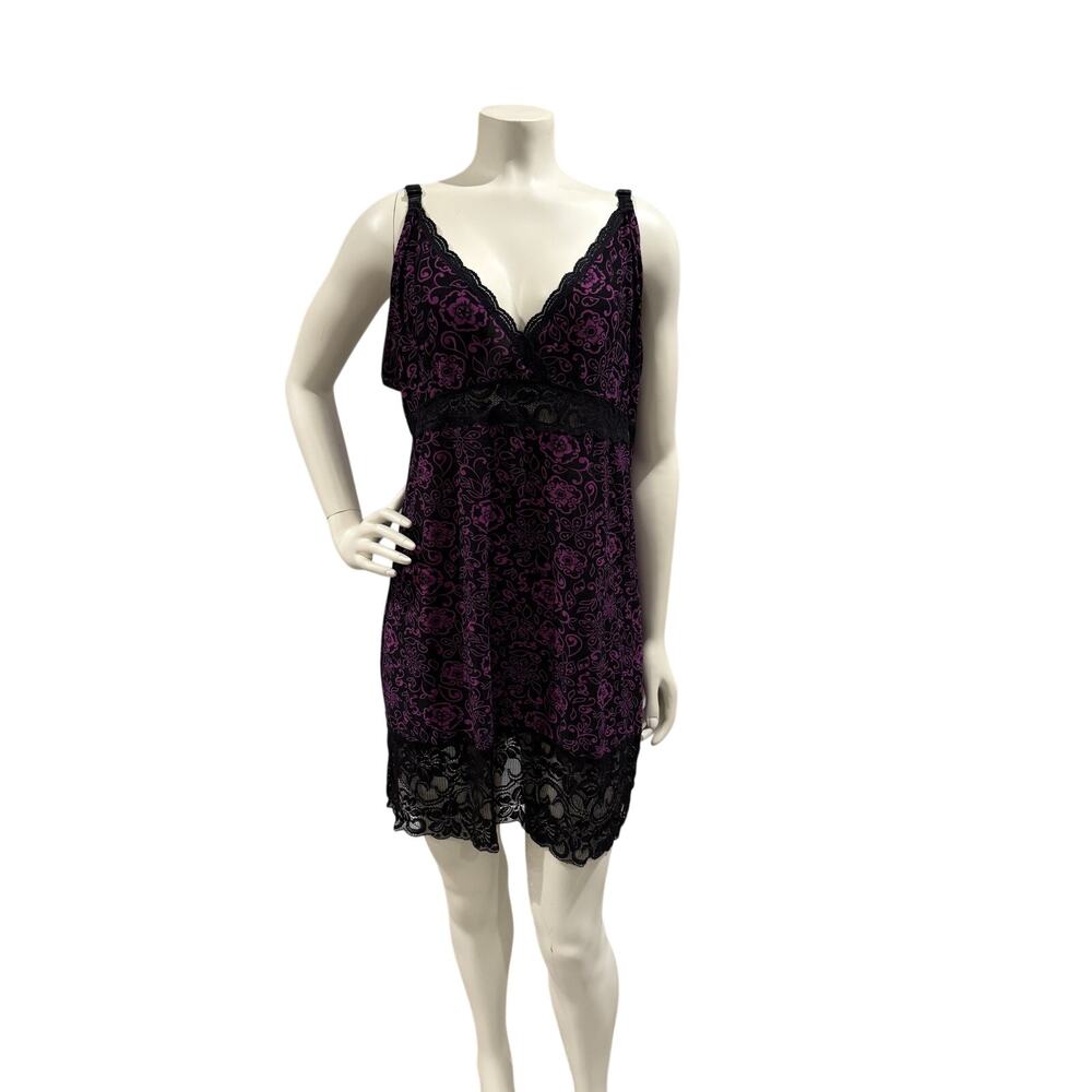 Delta Burke Floral 3X Lingerie Babydoll Slip Dress Baby Nightgown Sexy Romantic